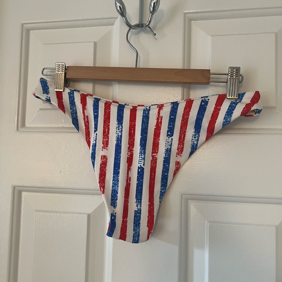 Zaful Red and Blue Striped Bikini Bottom - Picture 2 of 4